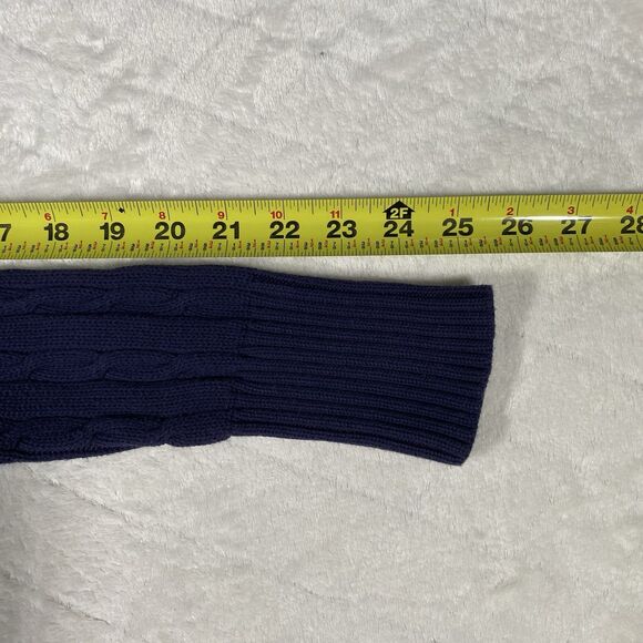 Old Navy Perfect Fit Cable-Knit Sweater V-Neck Blue Preppy Career Women's Sz M - Picture 7 of 8